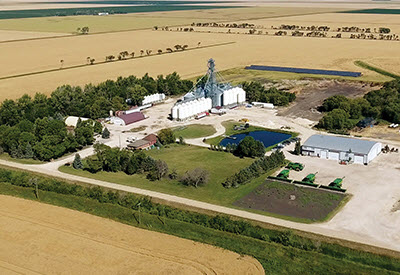 Aerial View of amonia processing farm